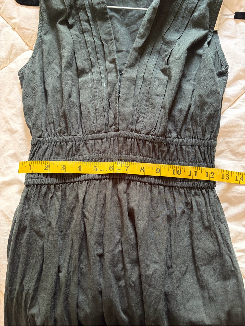 Theory Black Sleeveless V-Neck Smocked Waist Maxi Dress - Picture 7 of 8